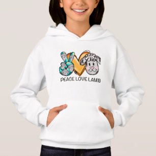 Niedlicher Frieden Liebe Lamm Kinder lustige Tiers Hoodie