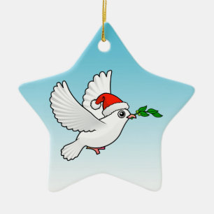Niedlicher Frieden tauchte mit Weihnachtsmannmütze Keramik Ornament