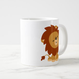 Niedlicher Friedlicher Cartoon Lion Jumbo Tasse
