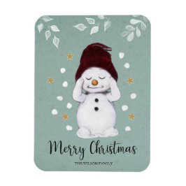 Niedlicher Friedlicher Schneemann Winter Blauer We Magnet