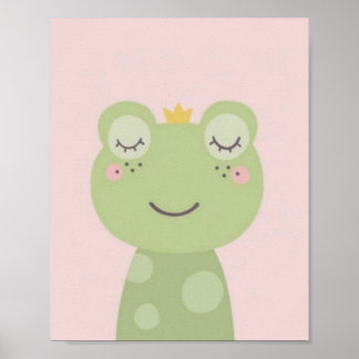 Niedlicher Frog.pink Hintergrund. Poster