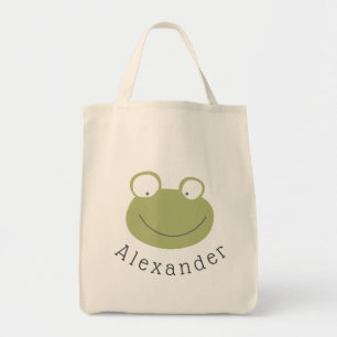 Niedlicher Frog Tote Beutel mit individuellem Name Tragetasche