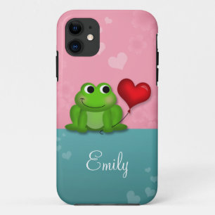 Niedlicher Froggy-Herz-Ballon iPhone 5 Fall 11 Hülle