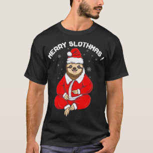 Niedlicher Frohe Weihnachts-Sloth in Pajamas T-Shirt