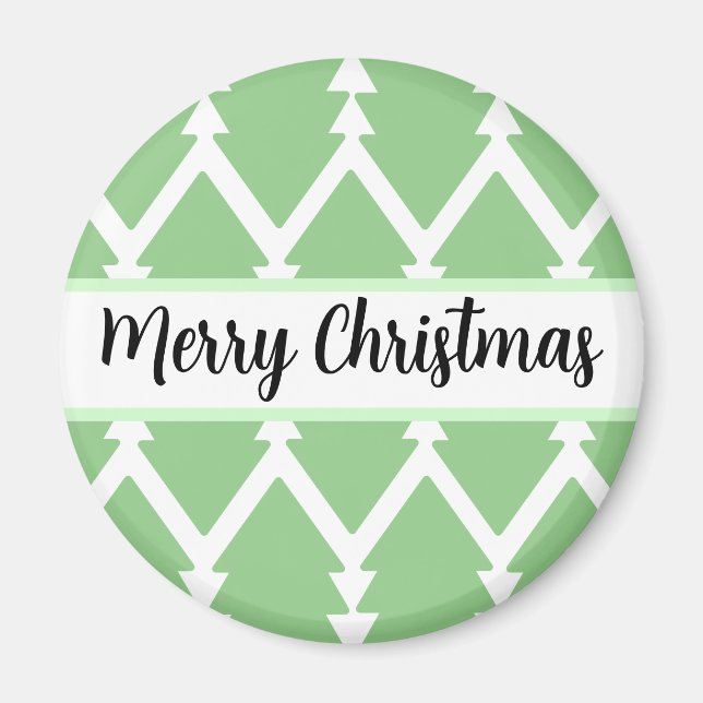 Niedlicher froher Weihnachtsbaum Design Light Gree Magnet (Vorne)