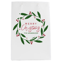 Niedlicher froher Weihnachtskranz Mittlere Geschenktüte