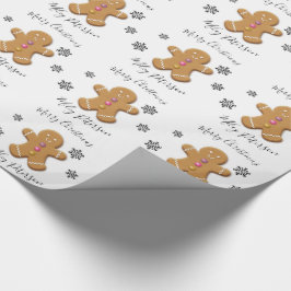 Niedlicher froher Weihnachtsmann personalisiert Geschenkpapier
