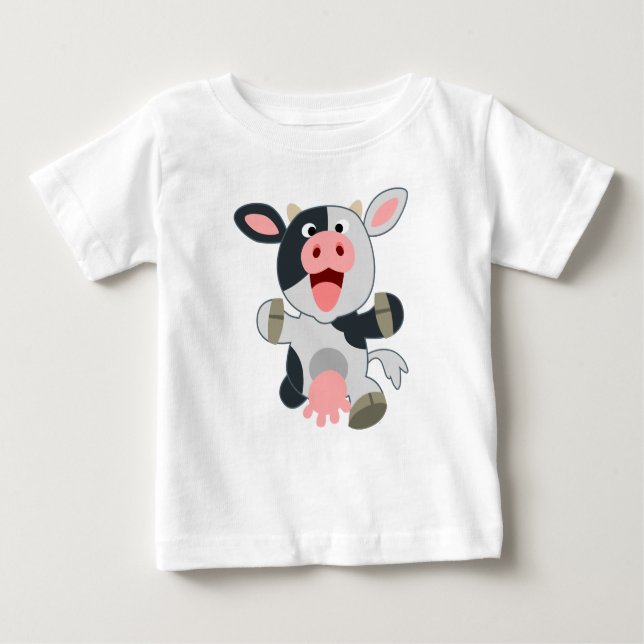 Niedlicher fröhlicher Cartoon Kuh Baby T - Shirt (Vorderseite)