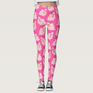 Niedlicher fröhlicher Cartoon Schweinepattern Leggings