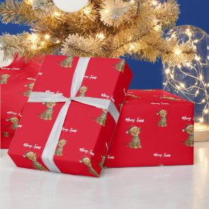Niedlicher fröhlicher Löwe Weihnachtsbaum Zoo Safa Geschenkpapier