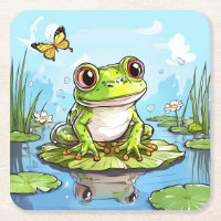 Niedlicher Frosch auf einem Lily Pad Niedlich Pers