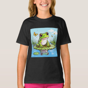 Niedlicher Frosch auf einem Lily Pad T-Shirt