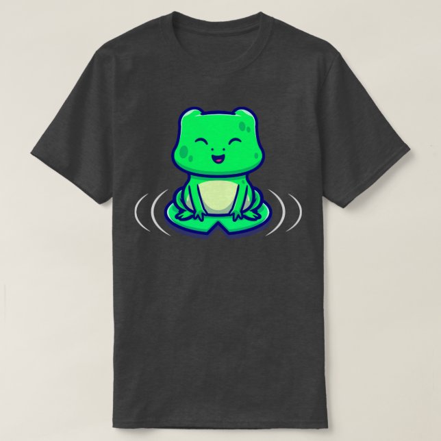 Niedlicher Frosch auf einem Sockel T-Shirt (Design vorne)