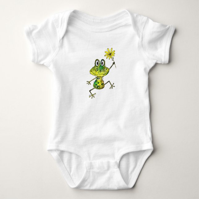 Niedlicher Frosch Baby Strampler (Vorderseite)