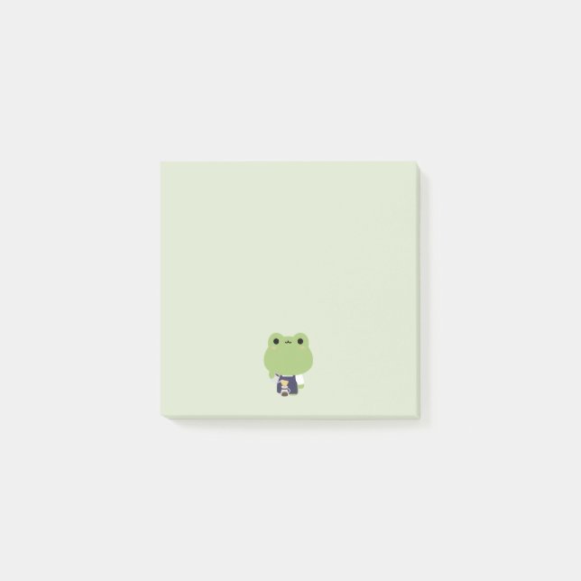 Niedlicher Frosch-Barista Post-it Klebezettel (Vorderseite)