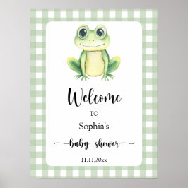 Niedlicher Frosch - Begrüßungsbaby-Dusche Poster