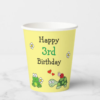 Niedlicher Frosch Birthday Gelbe Party Papier Cup Pappbecher