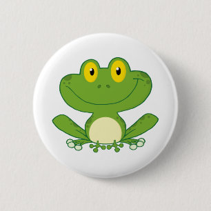 Niedlicher Frosch-Cartoon-Charakter Button