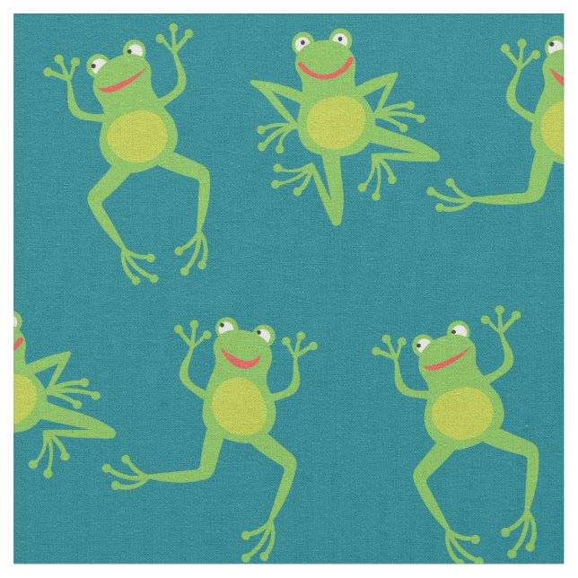 Niedlicher Frosch Cartoon Kinder Stoff (Nahaufnahme)
