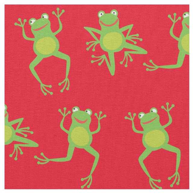Niedlicher Frosch Cartoon Kinder Stoff (Nahaufnahme)