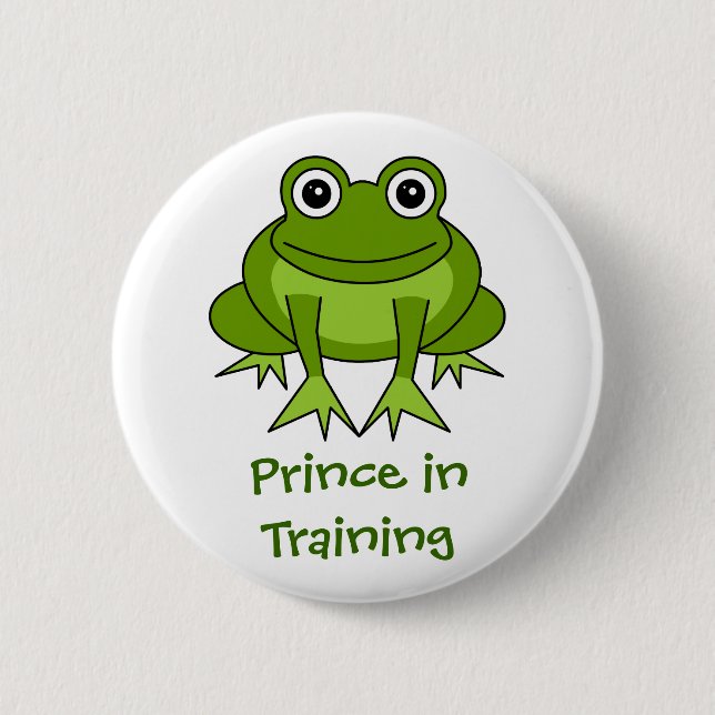 Niedlicher Frosch-Cartoon - Prinz im Training Button (Vorderseite)