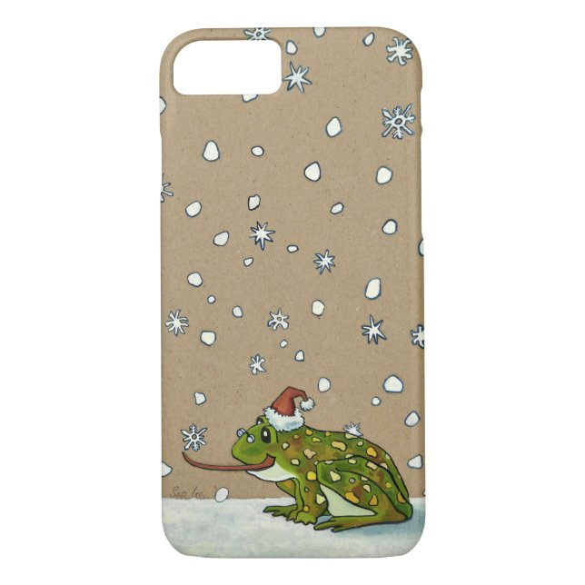 Niedlicher Frosch Fang Schneeflocke mit Zunge Case-Mate iPhone Hülle (Rückseite)