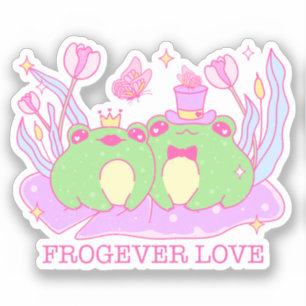 Niedlicher Frosch - Frogever-Liebe Aufkleber