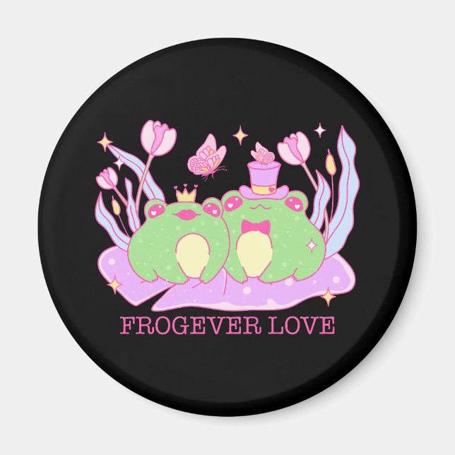 Niedlicher Frosch - Frogever-Liebe Magnet (Vorne)