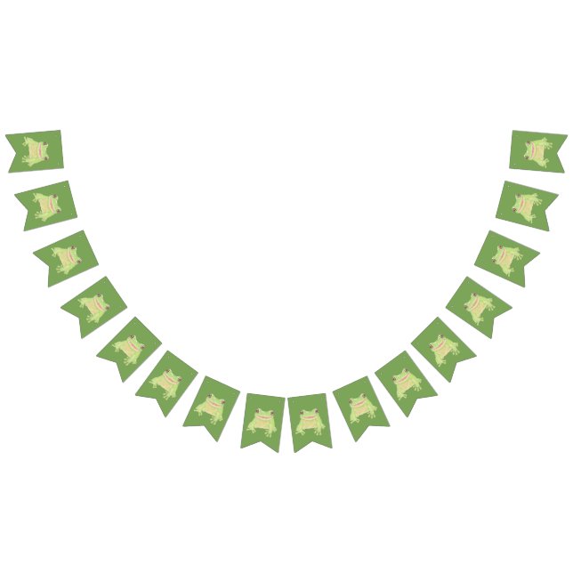 Niedlicher Frosch für Grüne Bäume - Single. Wimpelkette (Alle)