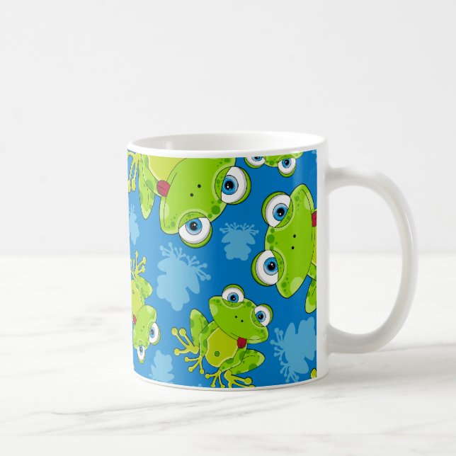 Niedlicher Frosch-gemusterte Kaffee-Tasse Tasse (Rechts)