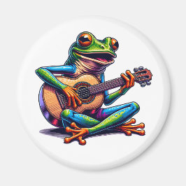 Niedlicher Frosch Gitarre spielen Magnet