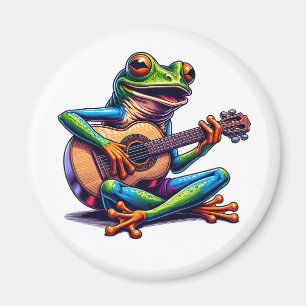 Niedlicher Frosch Gitarre spielen Magnet
