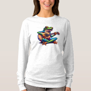 Niedlicher Frosch Gitarre spielen T-Shirt