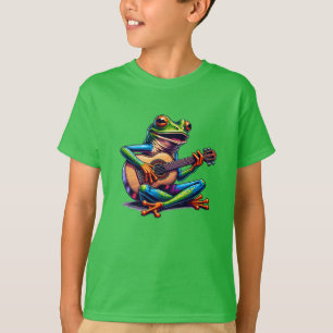Niedlicher Frosch Gitarre spielen T-Shirt