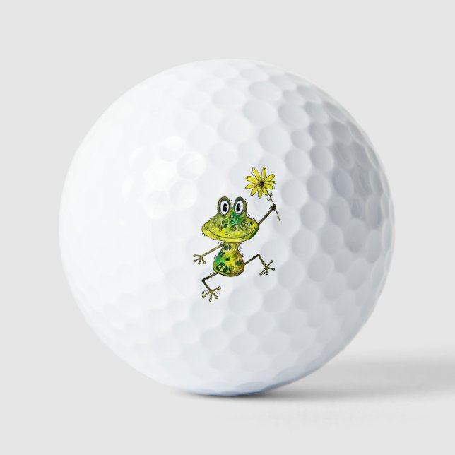 Niedlicher Frosch Golfball (Vorderseite)