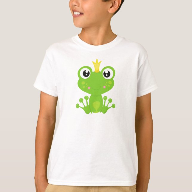 Niedlicher Frosch, Grüner Frosch, Froschprinz, Kro T-Shirt (Vorderseite)