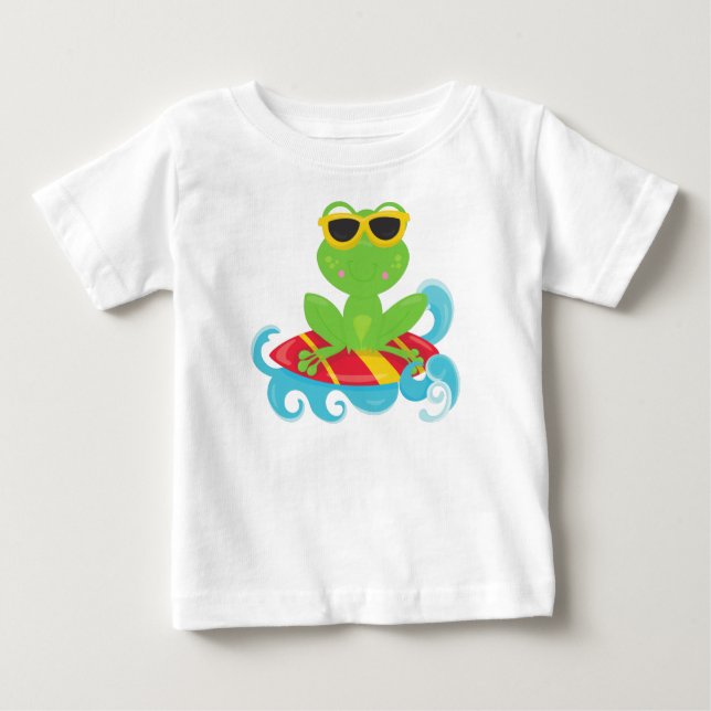 Niedlicher Frosch, grüner Frosch, kleiner Frosch,  Baby T-shirt (Vorderseite)
