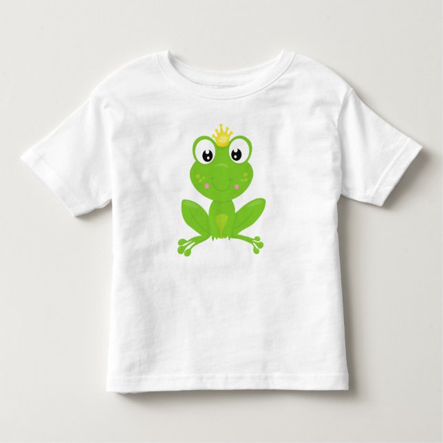 Niedlicher Frosch, Grüner Frosch, Kronen, Froschpr Kleinkind T-shirt (Vorderseite)