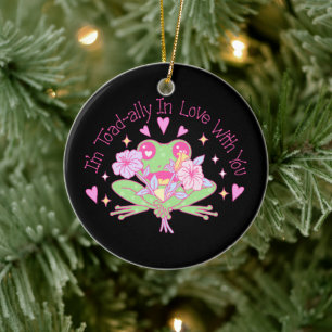 Niedlicher Frosch - Ich bin völlig in Liebe mit Ih Keramik Ornament