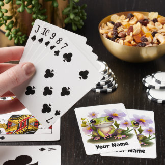 Niedlicher Frosch in Blume Spielkarten