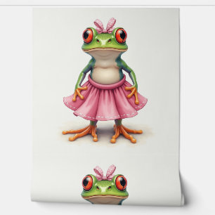 Niedlicher Frosch in Rosa Tapete