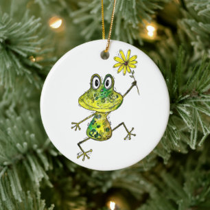 Niedlicher Frosch Keramik Ornament