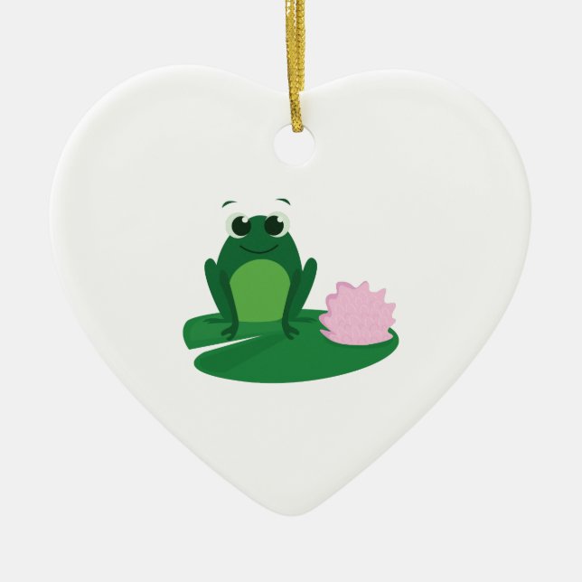 Niedlicher Frosch Keramikornament (Vorne)
