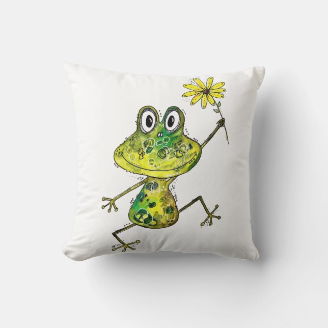 Niedlicher Frosch Kissen (Vorderseite)