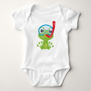 Niedlicher Frosch, kleiner Frosch, grüner Frosch, Baby Strampler