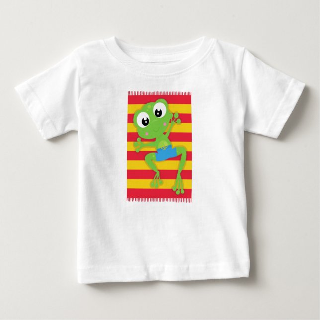Niedlicher Frosch, kleiner Frosch, Grüner Frosch,  Baby T-shirt (Vorderseite)