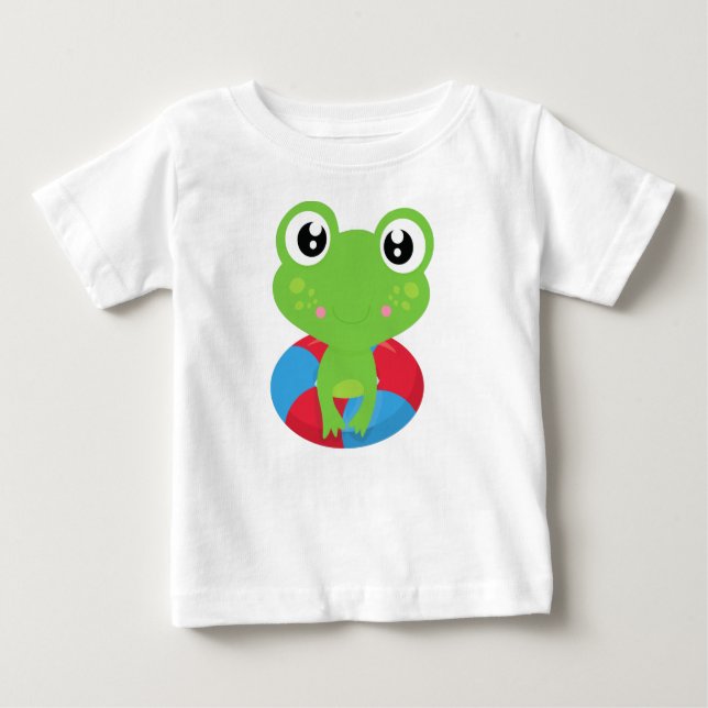 Niedlicher Frosch, kleiner Frosch, Grüner Frosch,  Baby T-shirt (Vorderseite)