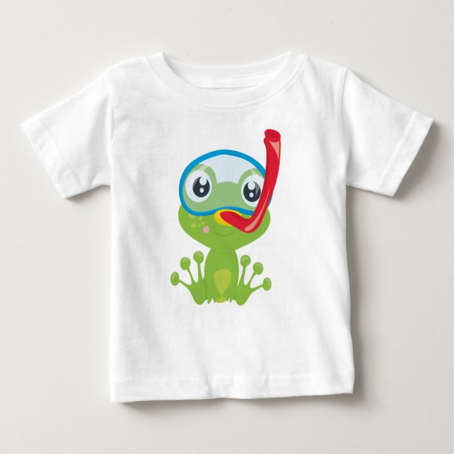 Niedlicher Frosch, kleiner Frosch, grüner Frosch,  Baby T-shirt (Vorderseite)