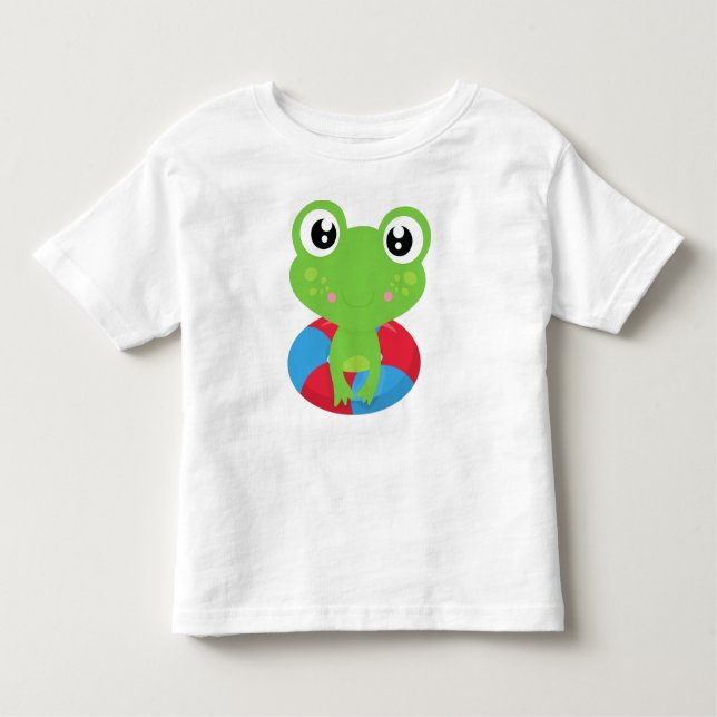 Niedlicher Frosch, kleiner Frosch, Grüner Frosch,  Kleinkind T-shirt (Vorderseite)