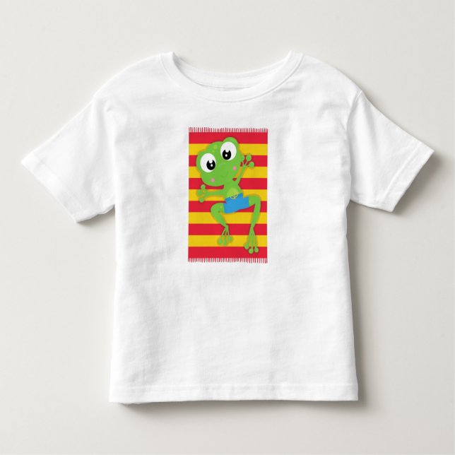 Niedlicher Frosch, kleiner Frosch, Grüner Frosch,  Kleinkind T-shirt (Vorderseite)